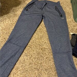 Blue Athletic Joggers with Zipper Pockets